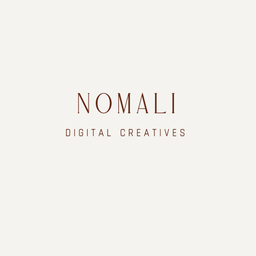 Brown text on cream background: 'Nomali Digital Creatives'